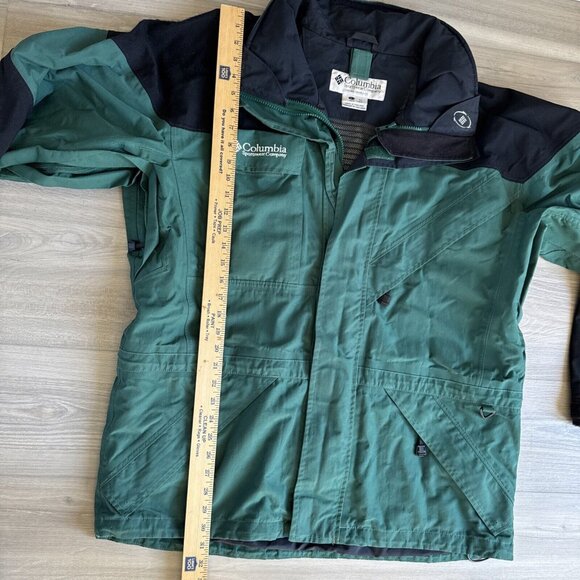 Columbia Titanium Omnitech Ski Jacket Mens Lg Green Full‎ Zip Waterproof Vintage - Picture 4 of 16
